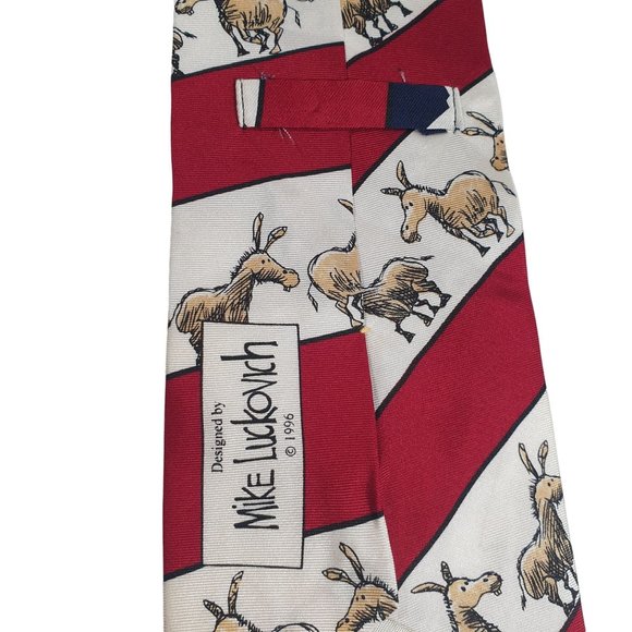 Democrat Donkey Mike Luckovich Mens Necktie Designer Accessory Office Dad Gift - Picture 4 of 5